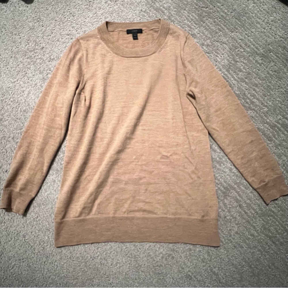 Jcrew 100% wool tan sweater - size S
